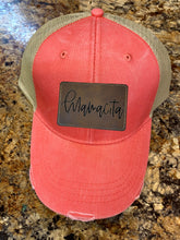 Load image into Gallery viewer, Brown and Gold MAMACITA Distressed Mesh-back Trucker Cap With Custom Patches
