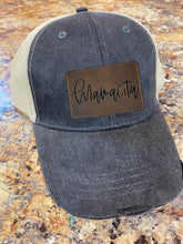 Load image into Gallery viewer, Brown and Gold MAMACITA Distressed Mesh-back Trucker Cap With Custom Patches