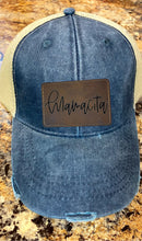 Load image into Gallery viewer, Brown and Gold MAMACITA Distressed Mesh-back Trucker Cap With Custom Patches
