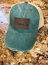 Load image into Gallery viewer, Brown and Gold MAMACITA Distressed Mesh-back Trucker Cap With Custom Patches